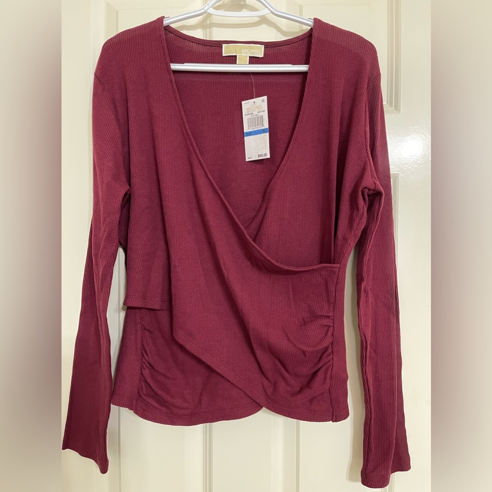 Michael Kors - XL Faux Wrap Waffle Top - NWT!